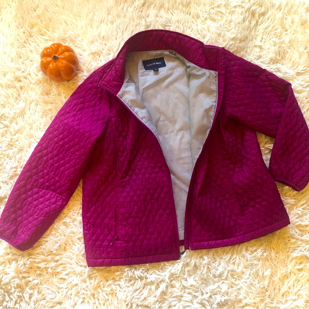 Lands’ End lightweight quilted fall zipper jacket 2X plus